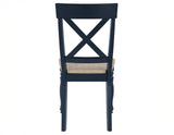 Darcy Solid Wood Side Chair, Midnight Blue and Natural Finish, Set of 2 from Steve Silver - Luna Furniture