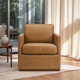 Darien Tan Leather Swivel Chair from Midinmod - Luna Furniture