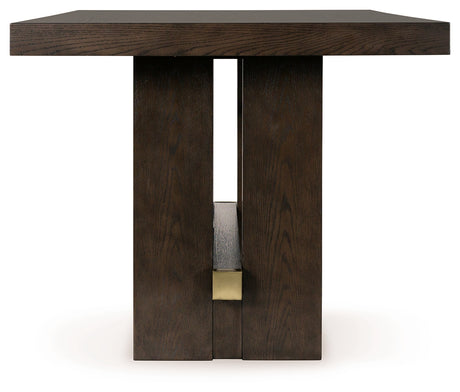Burkhaus Dark Brown Counter Height Dining Table and 4 Barstools with Server from Ashley - Luna Furniture