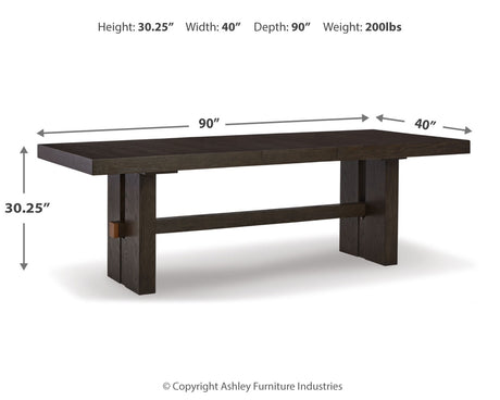 Burkhaus Dark Brown Dining Table and 4 Chairs from Ashley Furniture - Luna Furniture