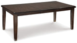 Haddigan Dark Brown Dining Table, 4 Chairs, Bench and Server from Ashley - Luna Furniture