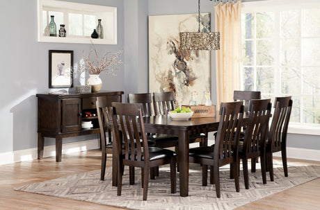Haddigan Dark Brown Dining Table, 8 Chairs and Server from Ashley - Luna Furniture