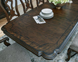 Maylee Dark Brown Dining Table and 4 Chairs from Ashley - Luna Furniture