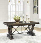 Maylee Dark Brown Dining Table and 6 Chairs from Ashley - Luna Furniture