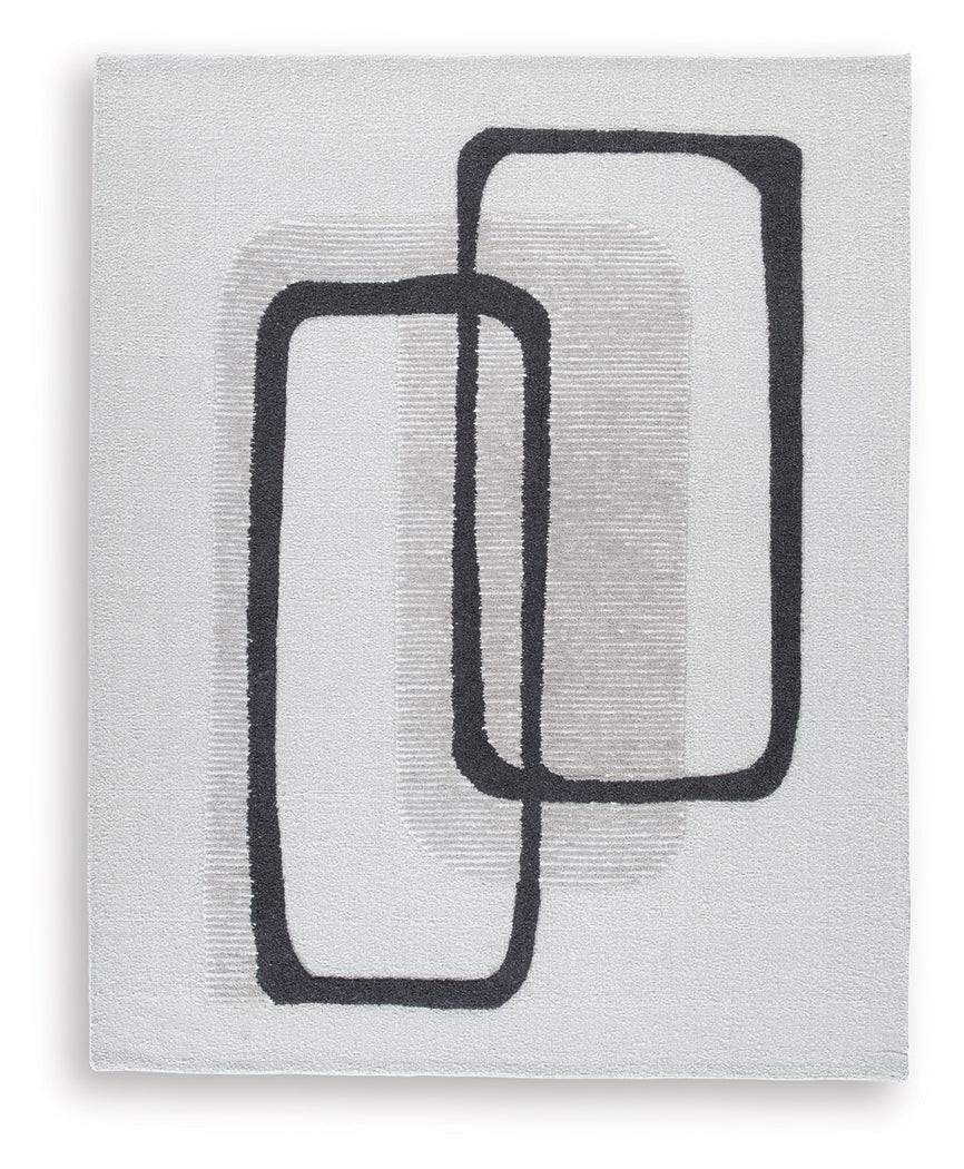 Davismour Ivory/Taupe/Charcoal Large Rug from Ashley Furniture - Luna Furniture