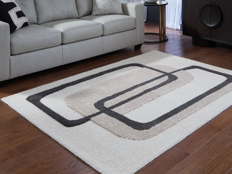 Davismour Ivory/Taupe/Charcoal Medium Rug from Ashley - Luna Furniture
