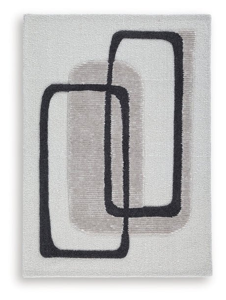 Davismour Ivory/Taupe/Charcoal Medium Rug from Ashley - Luna Furniture