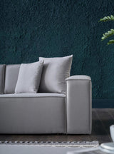 Daya Manori Grey Ottoman from Bellona - Luna Furniture