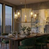 Dazzle Five Lights Chandelier With Clear Seeded Glass -Satin Brass from Ashcroft Furniture - Luna Furniture