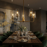Dazzle Five Lights Chandelier With Clear Seeded Glass -Satin Brass from Ashcroft Furniture - Luna Furniture