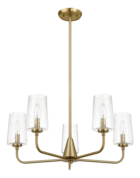 Dazzle Five Lights Chandelier With Clear Seeded Glass -Satin Brass from Midinmod - Luna Furniture