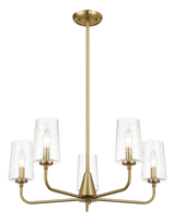 Dazzle Five Lights Chandelier With Clear Seeded Glass -Satin Brass from Midinmod - Luna Furniture