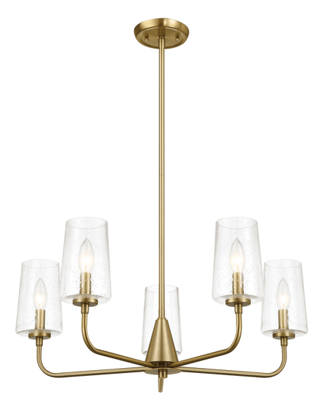 Dazzle Five Lights Chandelier With Clear Seeded Glass -Satin Brass from Midinmod - Luna Furniture