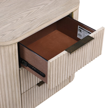 Henry Tan Reeded 3-Drawer Nightstand with USB & Electric Outlets from Steve Silver - Luna Furniture