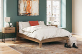 Deanlow Full Platform Panel Bed with 2 Nightstands in Honey from Ashley - Luna Furniture