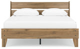 Deanlow Queen Platform Panel Bed with Dresser and 2 Nightstands in Honey from Ashley - Luna Furniture