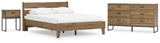 Deanlow Queen Platform Panel Bed with Dresser and Nightstand in Honey from Ashley - Luna Furniture