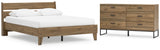 Deanlow Queen Platform Panel Bed with Dresser in Honey from Ashley - Luna Furniture