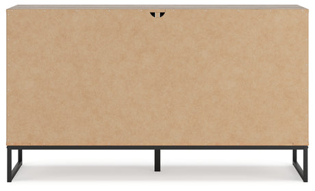 Deanlow Twin Panel Headboard with Dresser and 2 Nightstands in Honey from Ashley - Luna Furniture