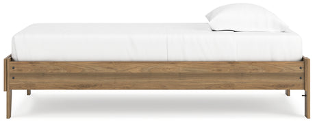 Deanlow Twin Platform Bed with Nightstand in Honey from Ashley - Luna Furniture