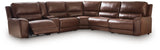 DeepWakes Canyon 6-Piece Reclining Sectional with Storage Console from Ashley - Luna Furniture