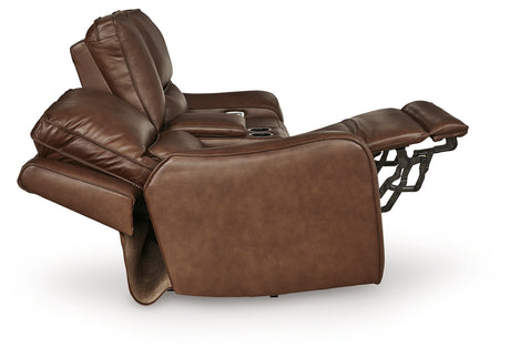 DeepWakes Canyon Power Reclining Loveseat with Console from Ashley - Luna Furniture