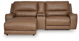 DeepWakes Caramel 3-Piece LAF Power Reclining Sectional with Console from Ashley - Luna Furniture