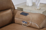 DeepWakes Caramel 3-Piece LAF Power Reclining Sectional with Console from Ashley - Luna Furniture