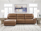 DeepWakes Caramel 3-Piece LAF Reclining Sofa Chaise from Ashley Furniture - Luna Furniture
