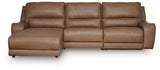 DeepWakes Caramel 3-Piece LAF Reclining Sofa Chaise from Ashley Furniture - Luna Furniture