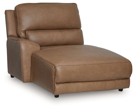 DeepWakes Caramel Left-Arm Facing Press Back Power Chaise from Ashley - Luna Furniture