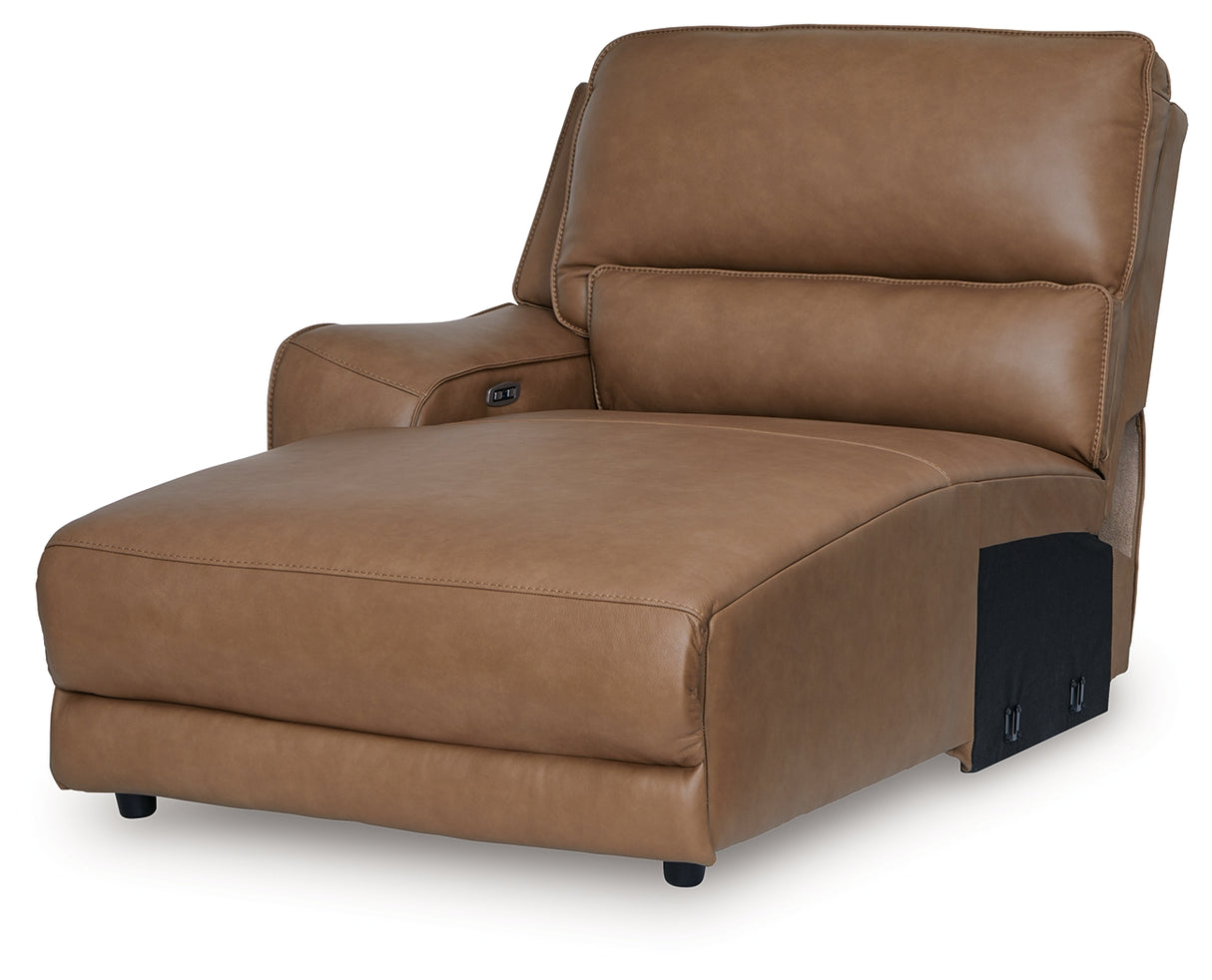 DeepWakes Caramel Left-Arm Facing Press Back Power Chaise from Ashley Furniture - Luna Furniture