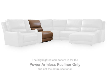 DeepWakes Caramel Power Armless Recliner from Ashley - Luna Furniture