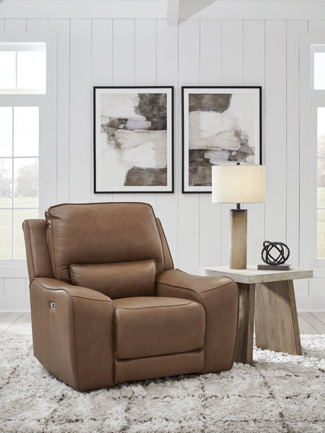 DeepWakes Caramel Power Recliner from Ashley - Luna Furniture