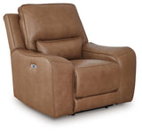DeepWakes Caramel Power Recliner from Ashley - Luna Furniture