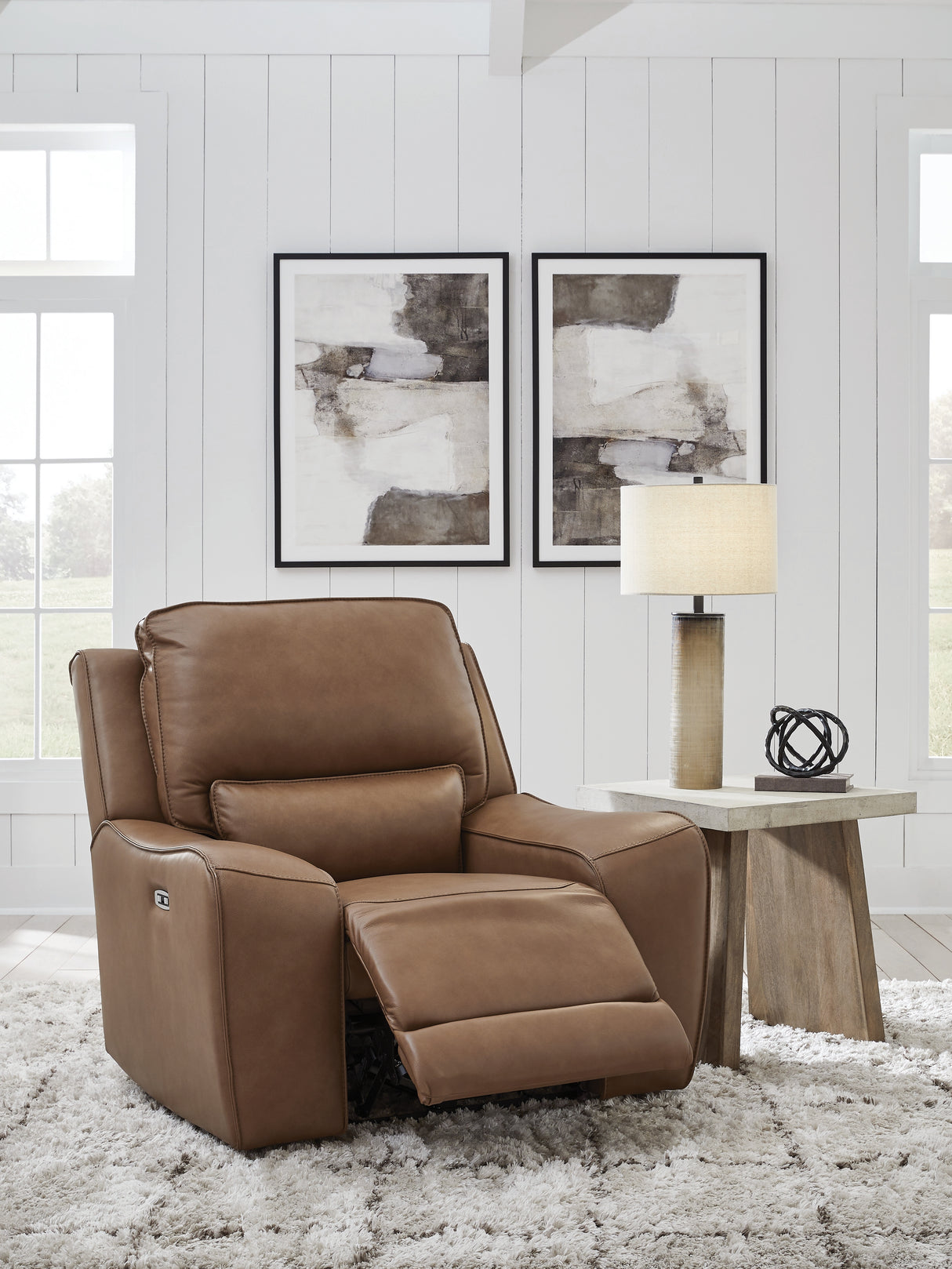 DeepWakes Caramel Power Recliner from Ashley - Luna Furniture