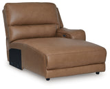 DeepWakes Caramel Right-Arm Facing Press Back Power Chaise from Ashley - Luna Furniture