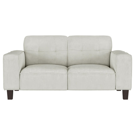 Deerhurst Beige 2-Piece Upholstered Tufted Track Arm Sofa Set from Coaster - Luna Furniture