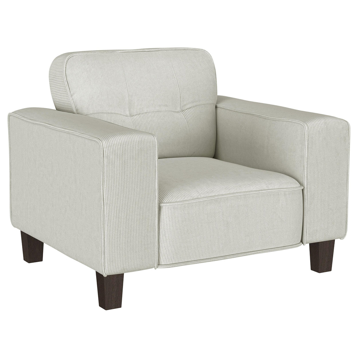 Deerhurst Beige Upholstered Tufted Track Arm Accent Chair from Coaster - Luna Furniture