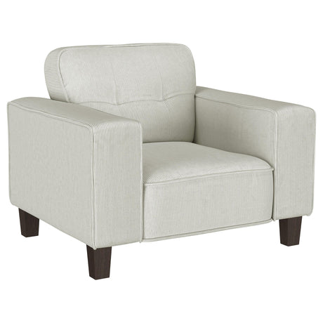Deerhurst Upholstered Tufted Track Arm Accent Chair Beige - 509649