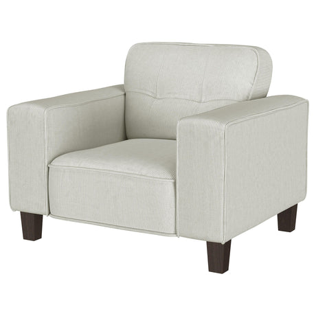 Deerhurst Beige Upholstered Tufted Track Arm Accent Chair from Coaster - Luna Furniture