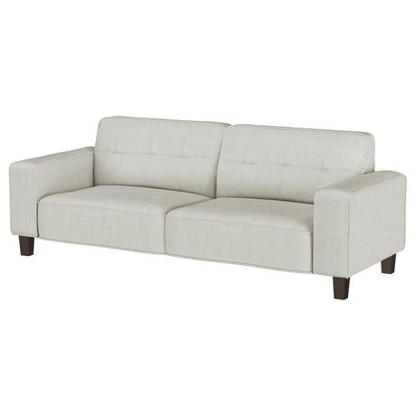 Deerhurst Beige Upholstered Tufted Track Arm Sofa from Coaster - Luna Furniture