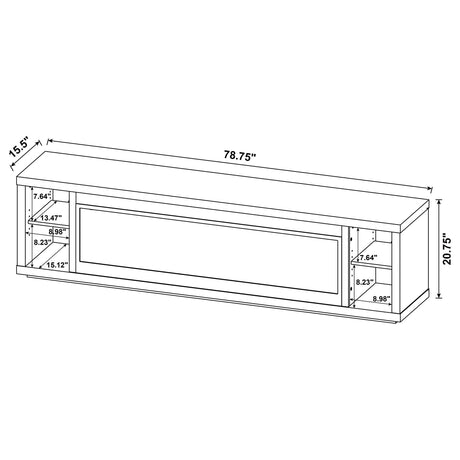 Deiter Black 79-inch TV Stand Fireplace Media Console from Coaster - Luna Furniture