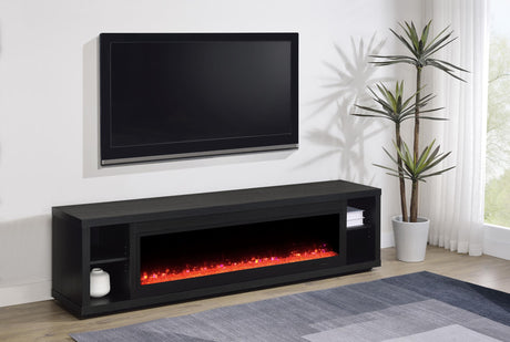 Deiter Black 79-inch TV Stand Fireplace Media Console from Coaster - Luna Furniture