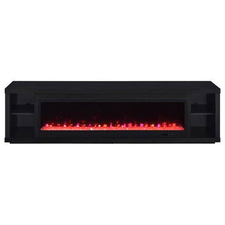 Deiter Black 79-inch TV Stand Fireplace Media Console from Coaster - Luna Furniture