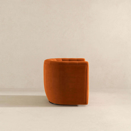 Delaney Burnt Orange Velvet Swivel Chair from Midinmod - Luna Furniture