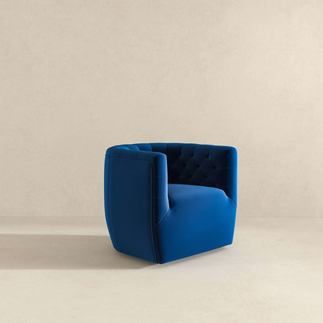 Delaney Dark Blue Velvet Swivel Chair from Midinmod - Luna Furniture