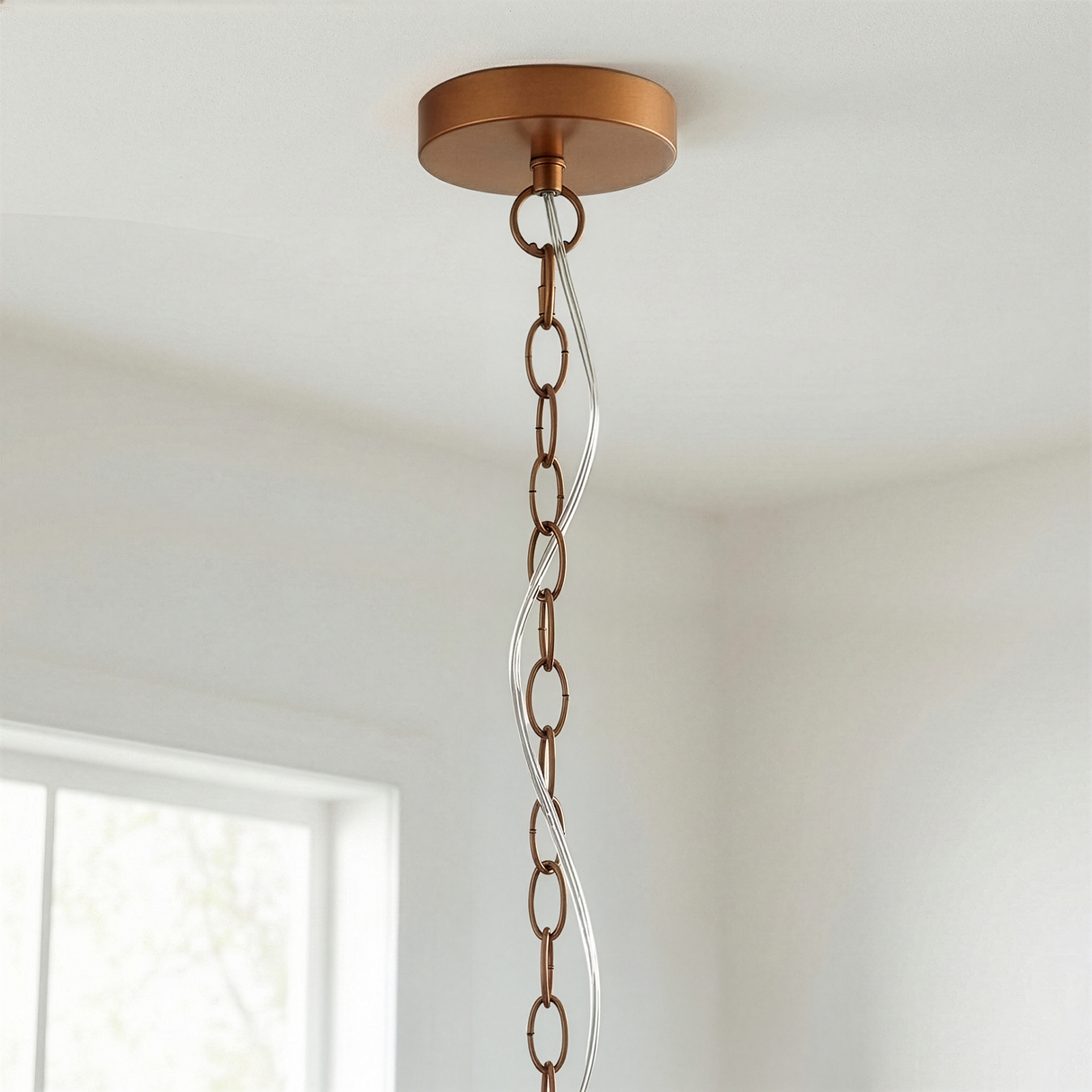 Delphi Pendant Lamp - Coarse Gold and Clear Glass from Ashcroft Furniture - Luna Furniture