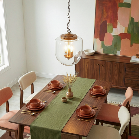 Delphi Pendant Lamp - Coarse Gold and Clear Glass from Ashcroft Furniture - Luna Furniture