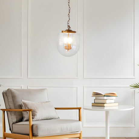 Delphi Pendant Lamp - Coarse Gold and Clear Glass from Ashcroft Furniture - Luna Furniture
